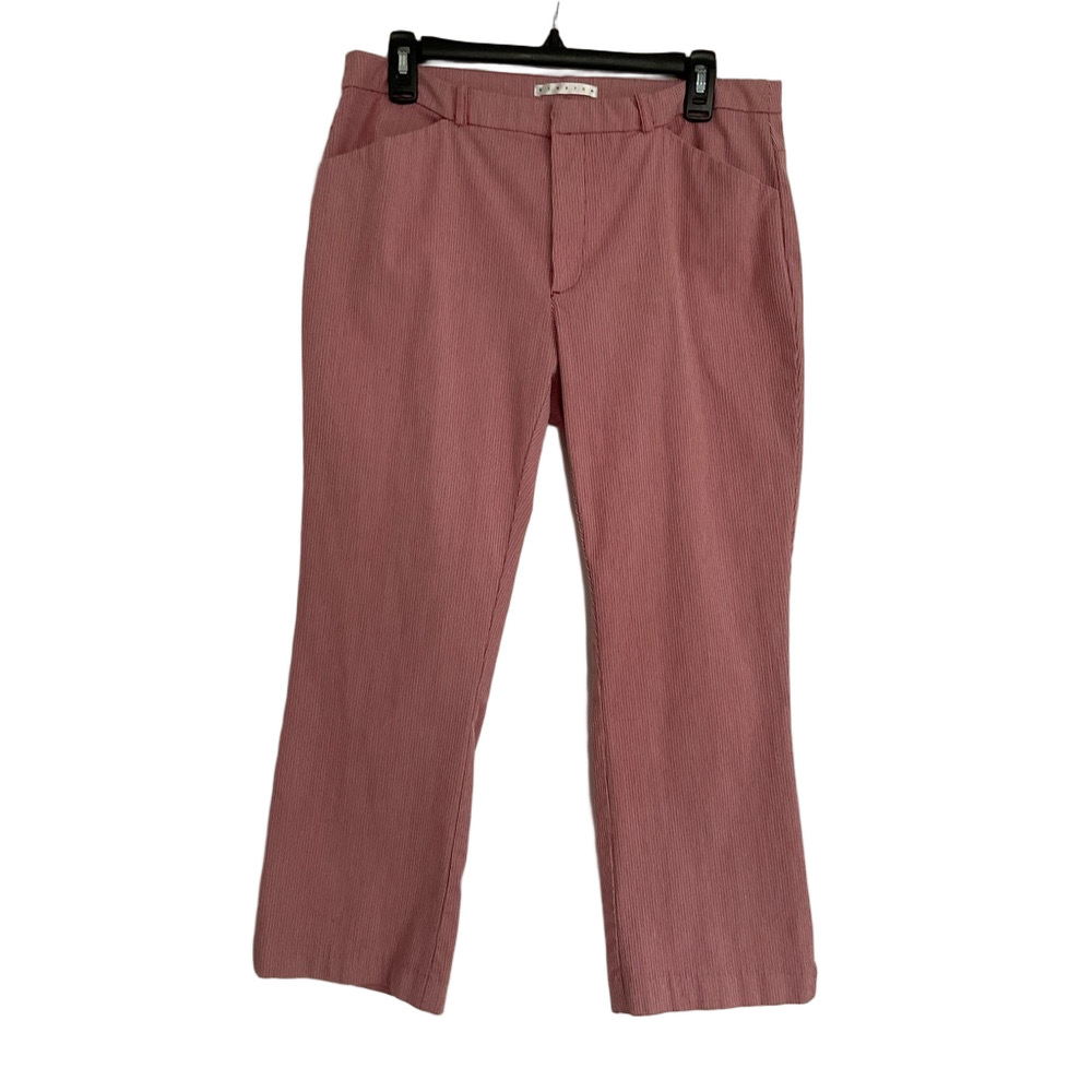 Old Navy Stretch Cropped Red & White Striped High-Waisted Pants Size 12